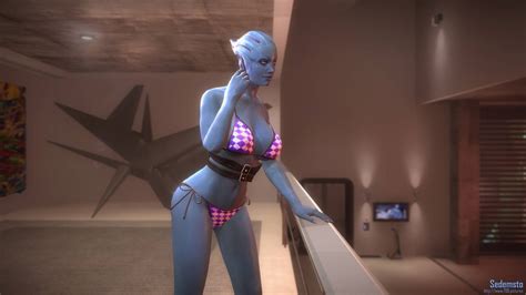 Mass Effect 3 Asari In Anderson S Apts [bikini] By Sedemsto On Deviantart