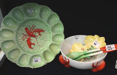 Carlton Ware Lobster Plate Lobster Bowl With Salad Servers And Carlton