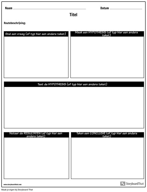 Werkblad Hypothese Storyboard Door Nl Examples