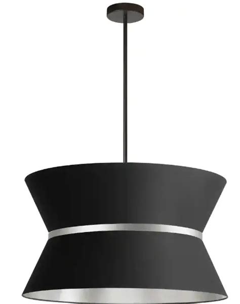 Dainolite 571 224p Agb Bk Brass Transitional Drum Pendant Light