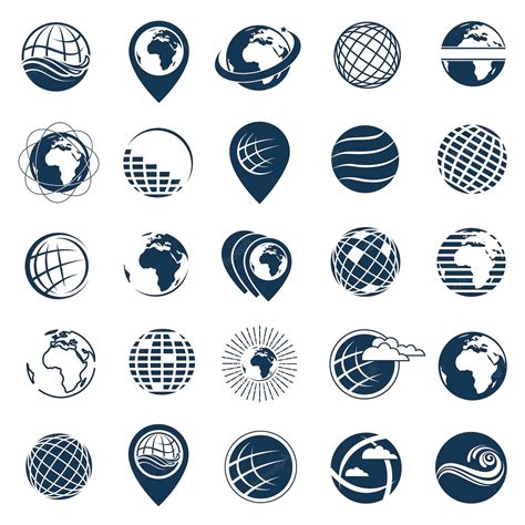 Premium Vector Earth Logo Set Disenos De Unas Estudio Dise O