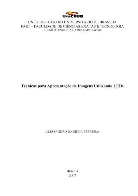 Pdf T Cnicas Para Apresenta O De Imagens Utilizando Leds