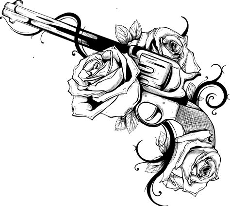 coloring pages guns and roses white dove with guns roses tattoo - guns ...