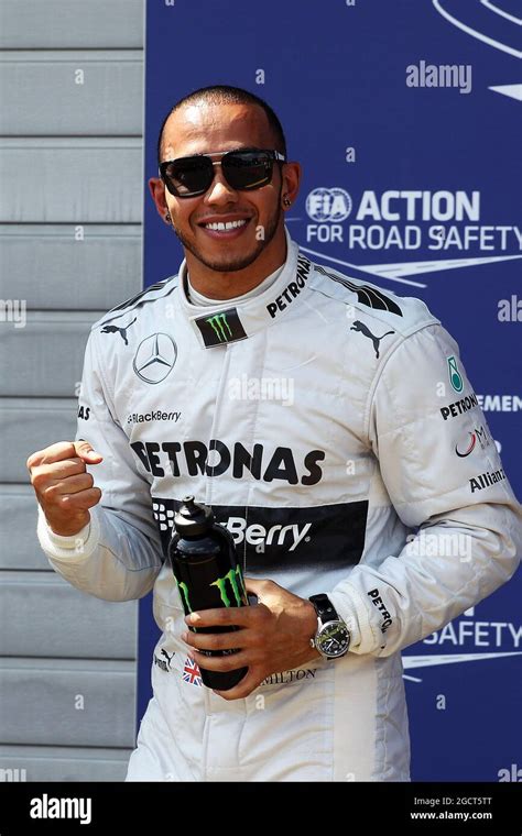 Lewis Hamilton Gbr Mercedes Amg F Celebrates His Pole Position In