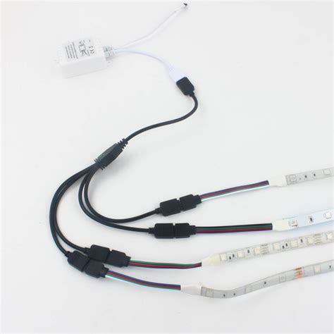 Snapklik RGBZONE 2 Pack Black 4 Pins LED Splitter Cable Strip