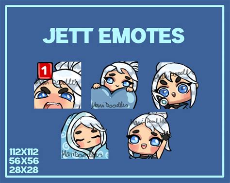 Jett Valorant Chibi Twitch Emotes Pack Discord Emotes Pack Etsy Norway