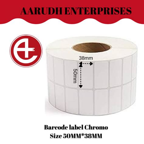 White Chromo Barcode Label Sticker Size Mmx Mm Packaging Type Roll