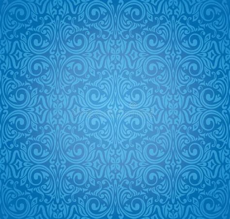 Turkish Blue Vector Pattern Wallpaper Design Background Stock Vector - Illustration of fabric ...