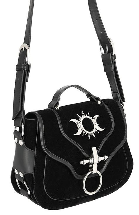 TRIPLE GODDESS BAG Gothic Handbag With Crescent Moons And Sun Restyle