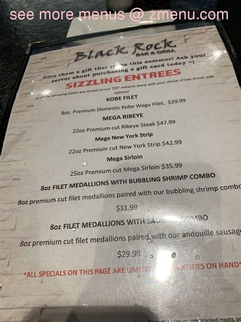 Online Menu Of Black Rock Bar And Grill Fort Lauderdale Restaurant Fort Lauderdale Florida