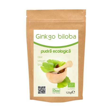 Ginkgo Biloba Pulbere Raw 125g OBio Minuneanaturii Ro