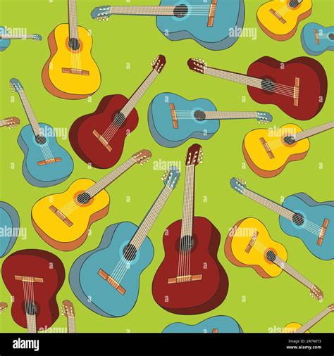 Seamless Background Guitars Stock Vector Images Alamy