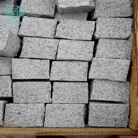 Grey China Silver Grey Granite G601 Split Tumbled Cobbles Fujian Grey