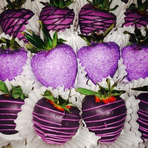 3 Shades Of Purple Chocolate Covered Strawberries