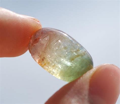 Watermelon Tricolor Tourmaline Cabochon Deep Pink Clear And Etsy