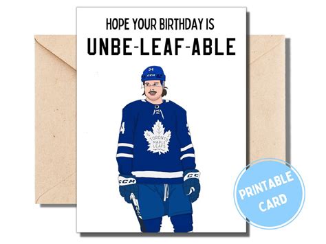 Toronto Maple Leafs Card Auston Matthews Birthday Card Hockey Etsy