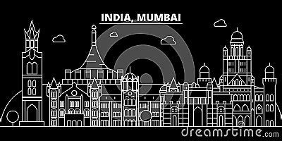 Mumbai Silhouette Skyline India Mumbai Vector City Indian Linear