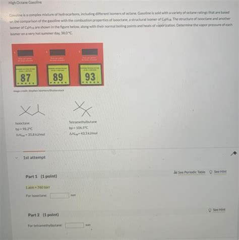 Solved High Octane Gasoline Gasoline Is A Complex Mixture Of