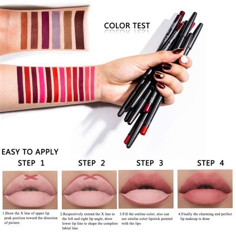 Wecolor 18 Colors Lip Liners Pencil Set Premium Waterproof Smooth Lip Pencils Long Lasting