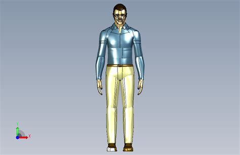 身高180mm人体站立模型3d图纸 Stp格式 Step 模型图纸下载 懒石网