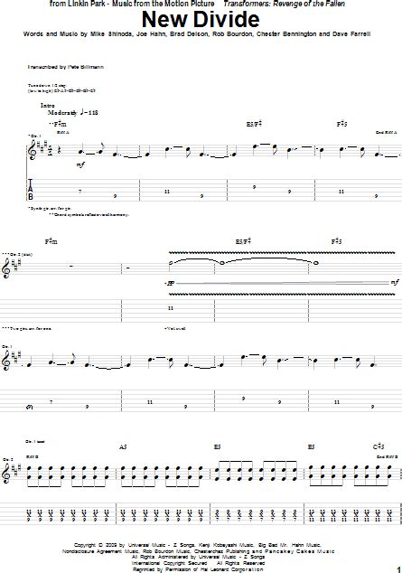 New Divide Guitar Tab Zzounds