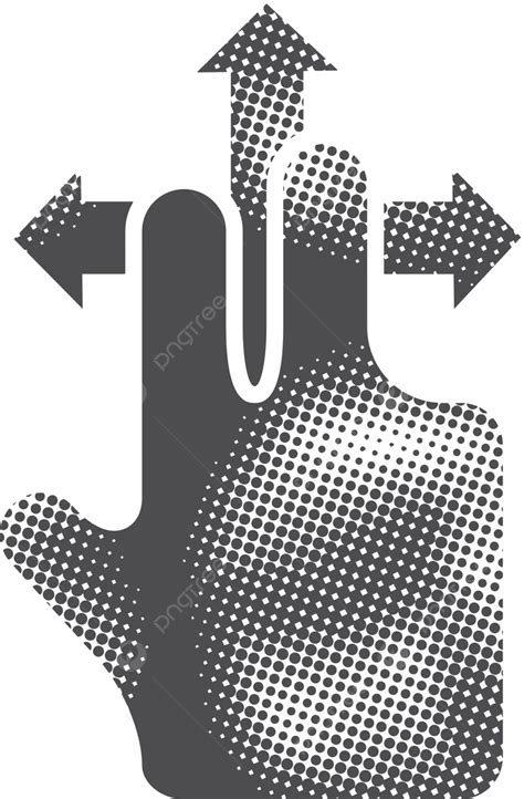 Halftone Icon Gesture Symbol Touchpad Flick Vector, Symbol, Touchpad