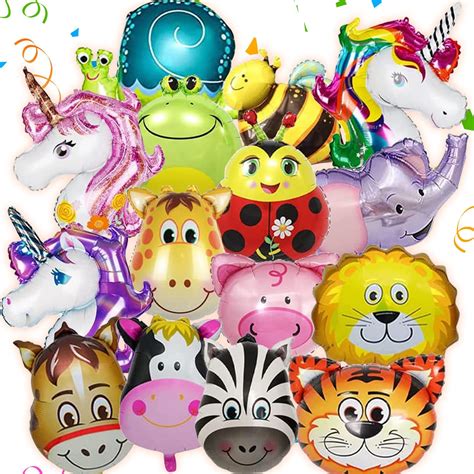 Tier Folienballons St Ck Luftballons Tiere Tierkopf Ballons