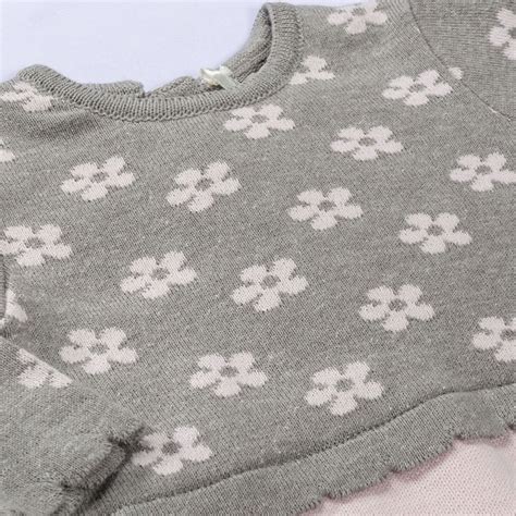 Macac O Longo Para Beb Tricot Flores Essencial Enxovais