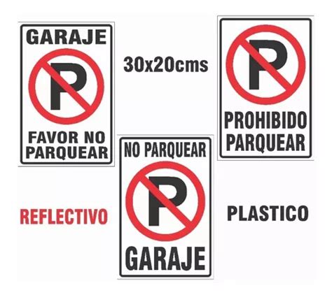 Señalización Avisos Letrero Plástico Prohibido Parquear