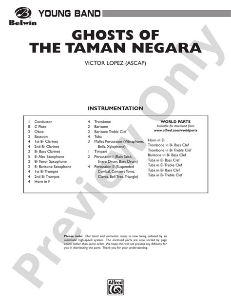 Ghosts Of The Taman Negara Score Concert Band Score Digital Sheet