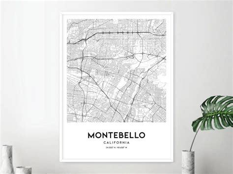 Montebello Map Print, Montebello Map Poster Wall Art, Ca City Map ...