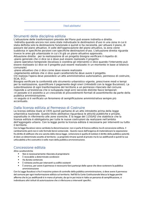 Titoli Abilitativi Titoli Abilitativi Strumenti Della Disciplina