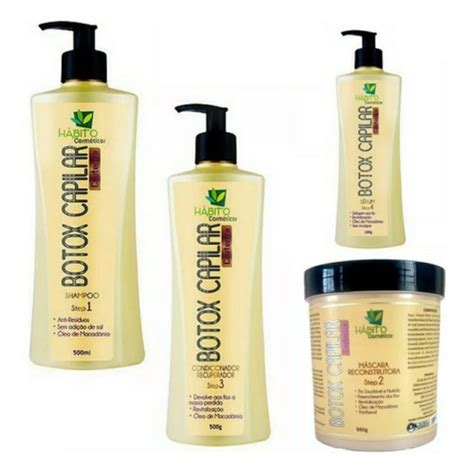 Marcas De Botox Capilar Profissional - Botox Capilar Profissional 4 Itens Kit Hábito | Shopee Brasil