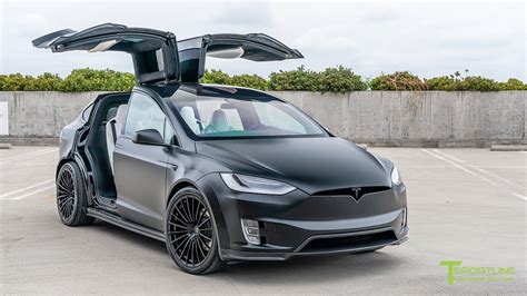 T Largo 10 Black Tesla Model X P100D Wide Body Package Wrapped In