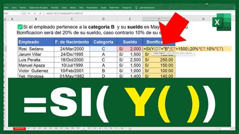 Cómo USAR las funciones SI e Y de forma combinada Funciones