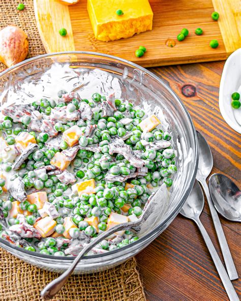 Classic Creamy Pea Salad Cheekykitchen