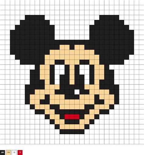 Mickey Mouse Perler Beads Free Patterns Pixel Art Pattern