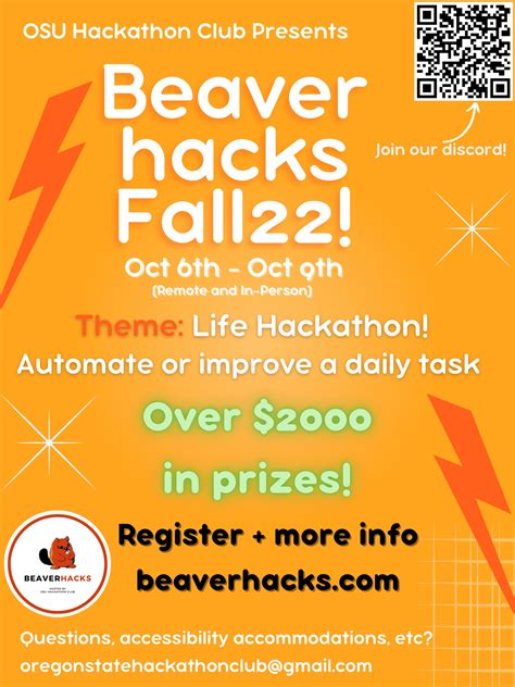 Beaverhacks Fall 22 Registration is now open! : r/OSUOnlineCS