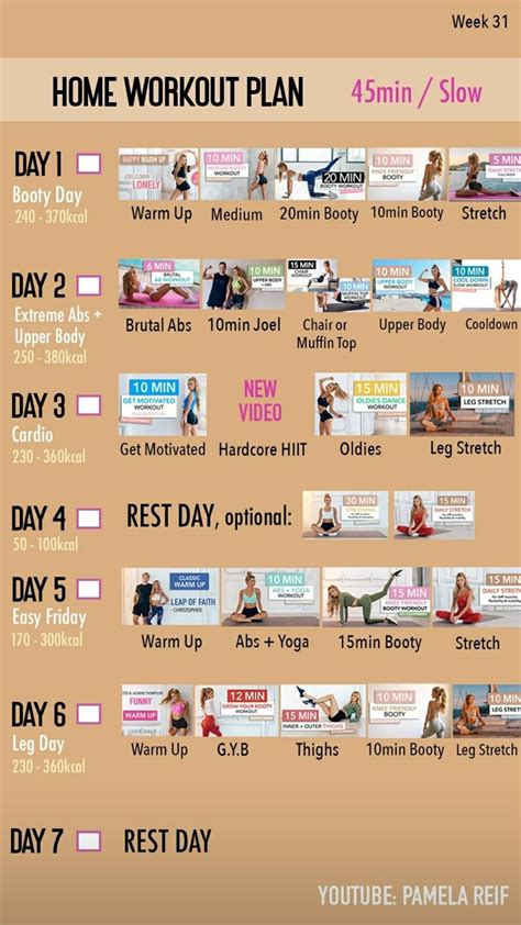 Fat Burn Home Workout Plan Pamela Reif Artofit