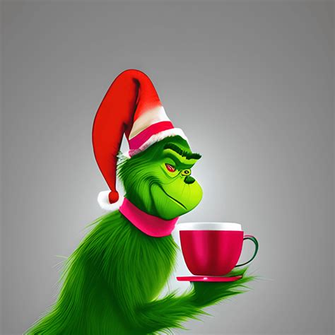 Grinch Drinking Coffee Graphic Creative Fabrica