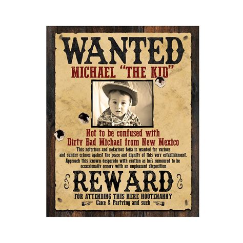 Custom Wanted Poster Digital Download Kids Party Wanted Poster