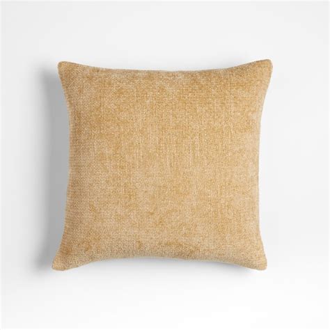 Monarch Chenille 18"x18" Ocher Yellow Throw Pillow Cover + Reviews | Crate & Barrel Canada