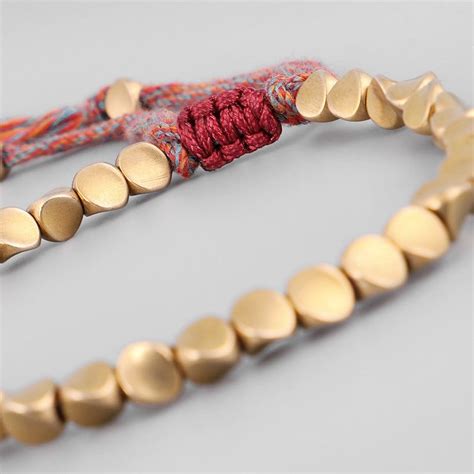 Tibetan Copper Copper Beads Braided Cotton Good Luck Friendship Bracel