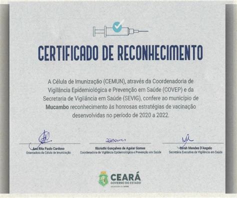 Mucambo Recebe Certificado De Reconhecimento Em Estrat Gias De