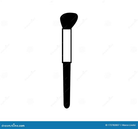 Icono De Brocha De Maquillaje Ilustrado En El Vector Sobre Fondo Blanco Stock De Ilustración