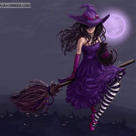 Purple Witch Witch Pictures Witch Art Halloween Art