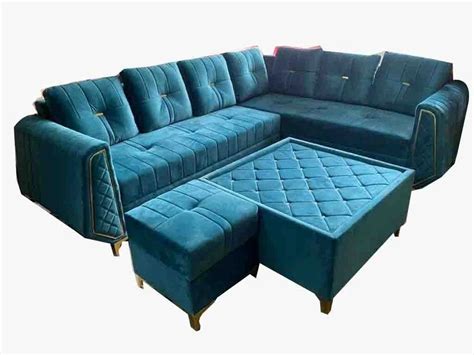 Seater Wooden Plain Dark Blue Living Room Sofa At Rs