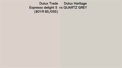 Dulux Trade Expresso Delight 5 80YR 65 055 Vs Dulux Heritage QUARTZ