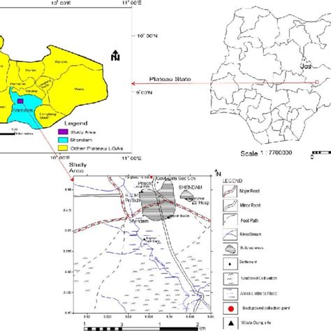 Maps Of Nigeria Plateau State And Study Area Extracted From