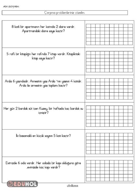 2 Sınıf Çarpma İşlemi Probleml Eduhol Ders Videoları İzle Online